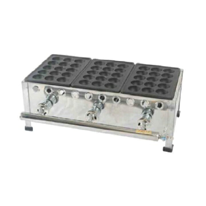 楽天市場】【プロ用/新品】たこ焼き器 15穴/鉄鋳物 3連 153S 幅510 