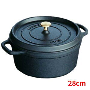 ストウブ ピコ ココット ラウンド 24cm 40500-241 [ブラック] (鍋  