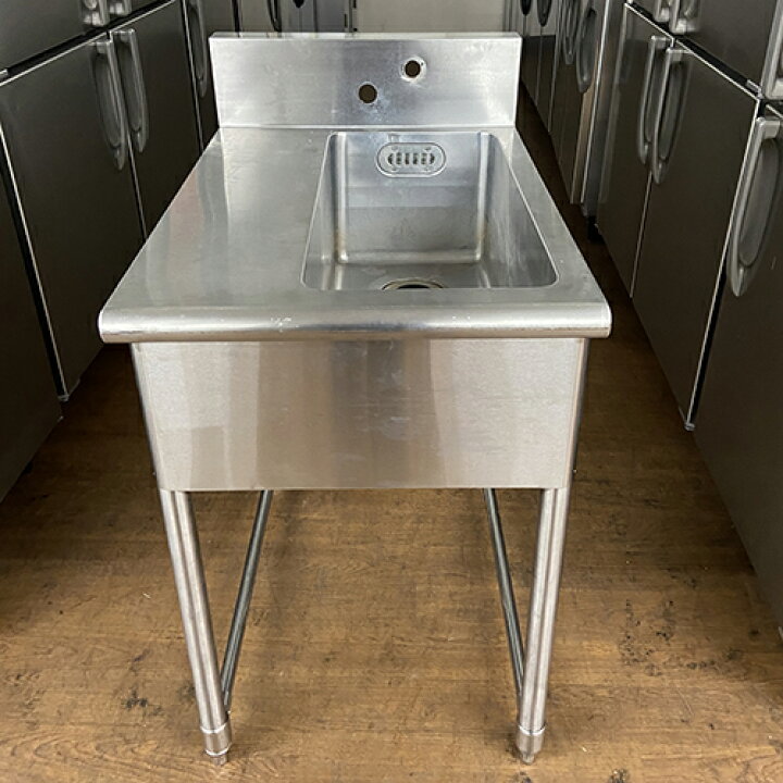 楽天市場】【中古】一槽シンク 台付き 三方枠 BGあり 幅530×奥行750×高  
