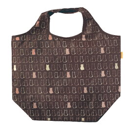 濱文様　エコトート大　ねこ　チャ