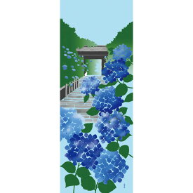 濱文様　絵てぬぐい　あじさい物語