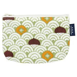濱文様 豆ポーチ 柿栗海波 グリーン