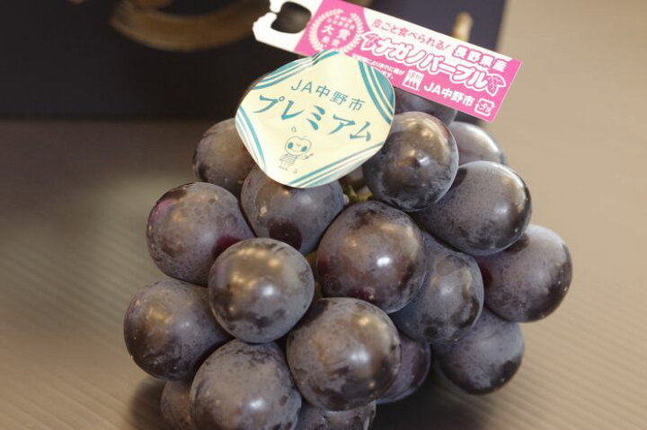 楽天市場 プレミアムｊａ中野市 ナガノパープル葡萄通販 長野県産 種なし皮ごと食べられるぶどうを販売取寄 1房入 果物百貨店 浜中屋