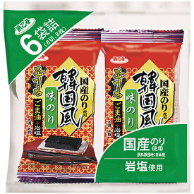 海苔 国産 韓国海苔 韓国風味付のり 6P(720枚/8切8枚×6袋×15個セット)