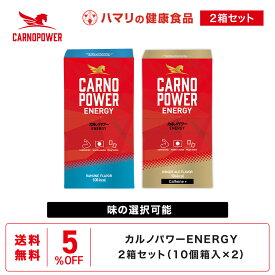 【公式】送料無料 カルノパワー ENERGY2箱セット（10個箱入×2） GINGER ALE Flavor＜Caffeine＋＞＆RAMUNE Flavor ラムネ ジンジャー カルノシン スポーツサプリ イミダゾールジペプチド エネルギージェル 補給食 ラン マラソン パラチノース カフェイン リカバリー 長距離