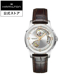 ハミルトン 公式 腕時計 HAMILTON Jazzmaster Open Heart ジャズマスター オープンハート オートマティック 自動巻き 40.00MM レザーベルト シルバー × ブラウン H32565555 メンズ腕時計 男性 正規品 ブランド ビジネス シンプル