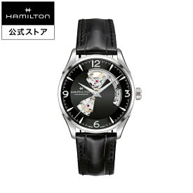 ハミルトン 公式 腕時計 HAMILTON Jazzmaster Open Heart ジャズマスター オープンハート オートマティック 自動巻き 42.00MM レザーベルト ブラック × ブラック H32705731 メンズ腕時計 男性 正規品 ブランド ビジネス シンプル