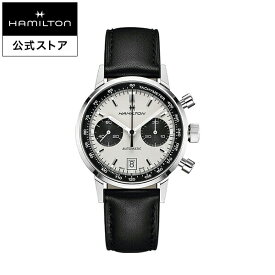 ハミルトン 公式 腕時計 HAMILTON American Classic Intra-Matic アメリカンクラシック イントラマティック オートクロノ オートマティック 自動巻き 40.00MM レザーベルト ホワイト × ブラック H38416711 メンズ腕時計 男性 正規品 ブランド