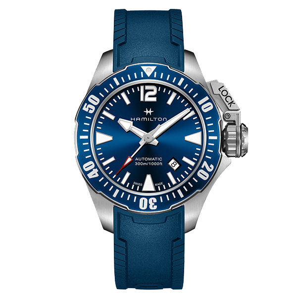 ハミルトン 公式 腕時計 HAMILTON Khaki Navy カーキ ネイビー オープンウォーター オートマティック 自動巻き 42.00MM  ラバーベルト ブルー × ブルー H77705345 メンズ腕時計 男性 正規品 ブランド 防水 | ハミルトン公式オンラインストア