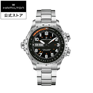�n�~���g�� ���� �r���v HAMILTON Khaki Aviation Khaki X-Wind �J�[�L �A�r�G�[�V���� X-Wind �f�C�f�C�g �I�[�g�}�e�B�b�N �������� 45.00MM �X�e�����X�X�`�[���u���X �u���b�N × �V���o�[ H77755133 �����Y