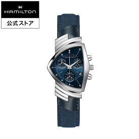 ハミルトン 公式 腕時計 HAMILTON Ventura Chrono Quartz ベンチュラ クロノ クオーツ クォーツ 32.3MM × 50.3MM レザーベルト ブルー × ブルー h24432941 メンズ腕時計 男性 女性 ユニセックス 正規品 ブランド 2024