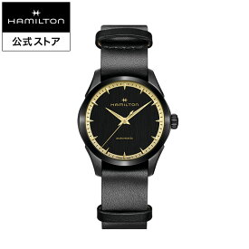 ハミルトン 公式 腕時計 HAMILTON Jazzmaster Auto ジャズマスター オート オートマティック 自動巻き 36.00MM レザーベルト ブラック × ブラック H32255730 メンズ腕時計 男性 正規品 ブランド ブラック＆ゴールド