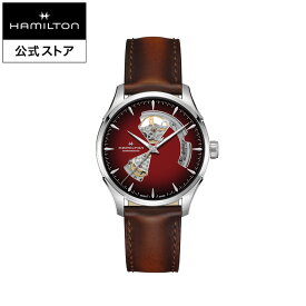 ハミルトン 公式 腕時計 HAMILTON Jazzmaster Open Heart ジャズマスター オープンハート オートマティック 自動巻き 40.00MM レザーベルト バーガンディ × ブラウン H32675570 メンズ腕時計 男性 正規品 ブランド ビジネス シンプル 2024