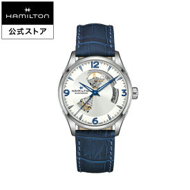 ハミルトン 公式 腕時計 HAMILTON Jazzmaster Jazzmaster ジャズマスター オープンハート オートマティック 自動巻き 42.00MM レザーベルト シルバー × ブルー H32705651 メンズ腕時計 男性 正規品 ブランド ビジネス シンプル