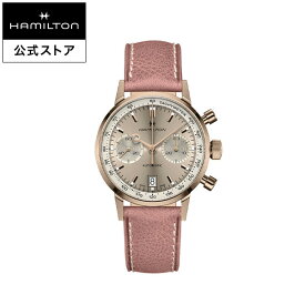 ハミルトン 公式 腕時計 HAMILTON American Classic Intra-Matic アメリカンクラシック イントラマティック オートクロノ オートマティック 自動巻き 40.00MM レザーベルト ベージュ × ピンク H38426820 レディース腕時計 女性 正規品 ブランド ジャニー・ブライアント