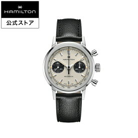 ハミルトン 公式 腕時計 HAMILTON American Classic Intra-Matic アメリカンクラシック イントラマティック クロノグラフH メカニカル 機械式 手巻き 40.00MM レザーベルト ホワイト × ブラック H38429710 メンズ腕時計 男性 正規品 ブランド ビジネス シンプル