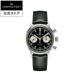 ハミルトン 公式 腕時計 HAMILTON American Classic Intra-Matic アメリカンクラシック イントラマティック クロノグラフH メカニカル 機械式 手巻き 40.00MM レザーベルト ブラック × ブラック H38429730 メンズ腕時計 男性 正規品 ブランド ビジネス シンプル
