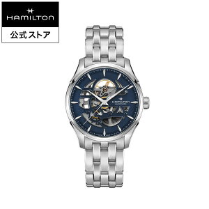 �n�~���g�� ���� �r���v HAMILTON Jazzmaster Skeleton �W���Y�}�X�^�[ �X�P���g�� �I�[�g�}�e�B�b�N �������� 40.00MM �X�e�����X�X�`�[���u���X �u���[ × �V���o�[ H42535141 �����Y�r���v �j�� ���K�i 