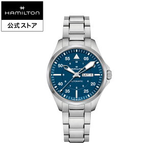 ハミルトン 公式 腕時計 HAMILTON Khaki Aviation Khaki Pilot DayDate カーキ アビエーション カーキ パイロット デイデイト オートマティック 自動巻き 42.00MM ステンレススチールブレス ブルー × シルバ