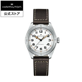 ハミルトン 公式 腕時計 HAMILTON Khaki Field Expedition カーキ フィールド エクスペディション オートマティック 自動巻き 41.00MM レザーベルト ホワイト × ブラウン H70315510 メンズ腕時計 男性 正規品 ブランド アウトドア