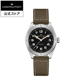 ハミルトン 公式 腕時計 HAMILTON Khaki Field Expedition カーキ フィールド エクスペディション オートマティック 自動巻き 41.00MM レザーベルト ブラック × グリーン H70315830 メンズ腕時計 男性 正規品 ブランド アウトドア