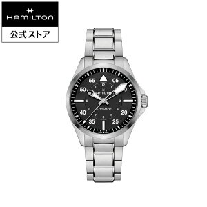�n�~���g�� ���� �r���v HAMILTON Khaki Aviation Khaki Pilot �J�[�L �A�r�G�[�V���� �J�[�L �p�C���b�g �I�[�g�}�e�B�b�N �������� 39.00MM �X�e�����X�X�`�[���u���X �u���b�N × �V���o�[ H76305130 ����