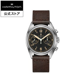 ハミルトン 公式 腕時計 HAMILTON Khaki Aviation カーキ アビエーション カーキ パイロット パイオニア メカ クロノグラフ 機械式 40.00MM レザーベルト ブラック × ブラウン H76409530 メンズ腕時計 男性 正規品 ブランド パイロット
