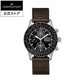 ハミルトン 公式 腕時計 HAMILTON Khaki Aviation カーキ アビエーション コンバーター オートマティック 自動巻き 44.00MM レザーベルト ブラック × ブラウン H76726530 メンズ腕時計 男性 正規品 航空時計 パイロットウォッチ