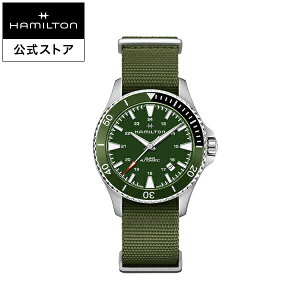 �n�~���g�� ���� �r���v HAMILTON Khaki Navy Khaki Scuba �J�[�L �l�C�r�[ �X�L���[�o �I�[�g�}�e�B�b�N �������� 40.00MM �e�L�X�^�C���x���g �O���[�� × �O���[�� H82375961 �����Y�r���v �j�� ���K�i �u
