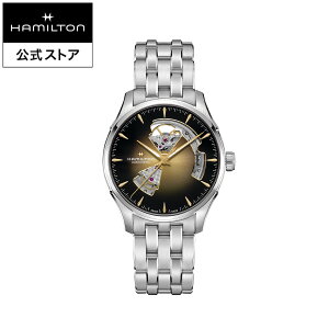 �n�~���g�� ���� �r���v HAMILTON Jazzmaster Open Heart �W���Y�}�X�^�[ �I�[�v���n�[�g �I�[�g�}�e�B�b�N �������� 40.00MM ���U�[�x���g �u���b�N × �V���o�[ H32675101 �����Y�r���v �j�� ���K�i �u��
