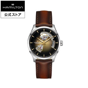 �n�~���g�� ���� �r���v HAMILTON Jazzmaster Open Heart �W���Y�}�X�^�[ �I�[�v���n�[�g �I�[�g�}�e�B�b�N �������� 40.00MM ���U�[�x���g �u���b�N × �u���E�� H32675501 �����Y�r���v �j�� ���K�i �u��