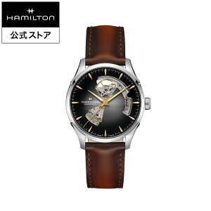 �n�~���g�� ���� �r���v HAMILTON Jazzmaster Open Heart �W���Y�}�X�^�[ �I�[�v���n�[�g �I�[�g�}�e�B�b�N �������� 40.00MM ���U�[�x���g �u���b�N × �u���E�� H32675581 �����Y�r���v �j�� ���K�i �u��