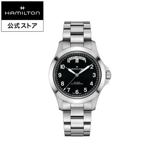�n�~���g�� ���� �r���v HAMILTON Khaki Field King Auto �J�[�L �t�B�[���h �L���O �f�C�f�C�g �I�[�g �I�[�g�}�e�B�b�N �������� 40.00MM �X�e�����X�X�`�[���u���X �u���b�N × �V���o�[ H64475131 ����