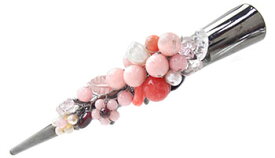 【ダッカールクリップL】★凛 -RIN-［淡水パール 天然石 花 フラワー ビーズ 和風 和装 着物 浴衣 ヘアクリップ 結婚式 パーティ 髪飾り ヘアアクセサリー ヘッドアクセ ］