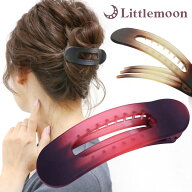 追跡可能メール便対応【ヘアクリップ】ポーシュ［マット クリア ペイント パール加工 シンプル 軽い 強力…