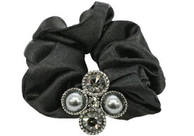 追跡可能メール便 送料無料【シュシュ】オルデナード［ ヘアゴム ストーン クリスタル パール メタル ゴールド シルバー ブラック キラキラ きれいめ クラシック 結婚式 パーティ ヘッドアクセ ヘアアクセサリー 髪飾り］ [MBL] 20230224