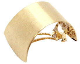 【バレッタ】★ポリティコ［ メタル ニ重構造 ヘアライン加工 カーブ ゴールド シルバー マット 上品 デイリー シンプル 結婚式 パーティ ヘッドアクセ ヘアアクセサリー 髪飾り］20230501