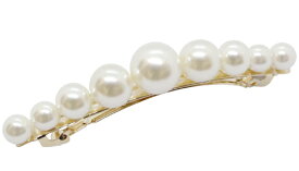 追跡可能メール便のみ送料無料【バレッタ】フィエリー［パール シンプル バレッタ グラデーション ノーブル クラシカル 結婚式 パーティ ヘッドアクセ ヘアアクセサリー 髪飾り］[MBL]20230922