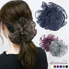 追跡可能メール便送料無料【シュシュ】アルンノ［シュシュ 透け感 大ぶりシュシュ ヘアアクセ パール シンプル 上品 おしゃれ 華やか］[MBL]20250808