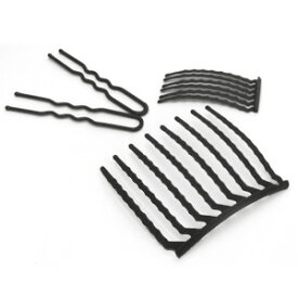 【夜会巻き】追跡可能メール便 送料無料 【コーム】【インナーヘアアクセ】オールインワン4点セット【夜会巻き最新Eコーム入り】夜会巻きももお任せ！Eコーム-8本櫛-［就活 夜会巻き 人気30 インナー］