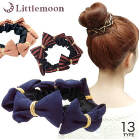 【追跡可能メール便 送料無料】 【ヘアゴム】マルチプチリボン［リボン スエード ストライプ ゴールド シュシュ 結婚式 パーティ ヘッドアクセ ヘアアクセサリー 髪飾り 簡単ヘアアレンジ まとめ髪 髪型］