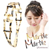 【追跡可能メール便 送料無料】【Marble Marbleカチューシャ】メラニー［べっ甲風 アニマル柄 アセテート…