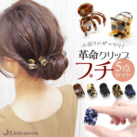 【5個セット】あの"革命クリップ"に小回り上手なぷちサイズ登場！追跡可能メール便対応 【Marble Marble バンスクリップ】プチリアム［べっ甲 べっこう ミニ 5本足 ヘアクリップ マーブルマーブル ］［MBL］20161028
