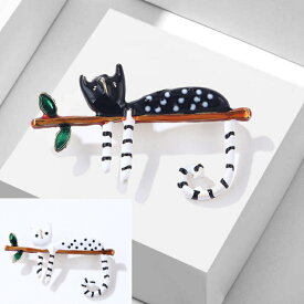ポッキリ1000円 ブローチ ねこ ブローチ 黒猫 ブローチ 白猫 ブローチ 幸運モチーフ 開運 胸元のアクセント ストール留め ワンポイントアクセサリー アンティークブローチ ブローチ シンプル ブローチ ねこ グッズ 猫 雑貨 アクセサリー ネコ cat