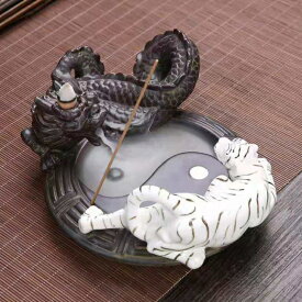 香炉 とうりゅうこう インテリア 倒流香 煙 が 下 に 流れる お 香 香炉 アンティーク 倒流香炉 陰陽 青龍白虎 龍騰虎闘 八卦 幻想的 煙 倒流香 香炉 インテリア オブジェ 陶器 風水 置き物 置物 香立て 線香 お香立て 線香立て 仏具 お線香 贈り物