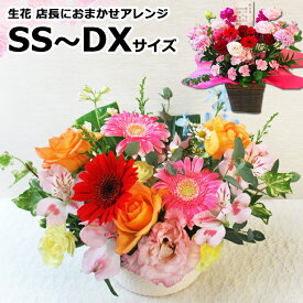 最短 翌日配達 14時まで（旧 あす楽 ）【 生花 】 フラワー ギフト 店長におまかせアレンジ 贈答 誕生日 フラワーアレンジメント お供え 敬老の日 花 ギフト プレゼント 女性 アレンジメント お彼岸 母の日 送料無料 (一部地域を除く)