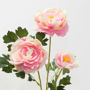 ラナンキュラス(ピンク)造花 花材 資材花直径8cm×長さ62cm