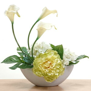 フラワーアレンジ 芍薬 ハイドランジャー カラー モンステラ 造花 フラワーアレンジメント 花 プレゼント おしゃれ お祝い 誕生日 お誕生日 お花 ギフト 還暦 古希 喜寿 結婚祝い 開店祝い