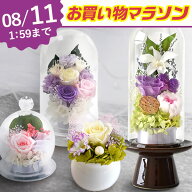 【お買い物マラソン★100円クーポン】 ＼最強配送！／ お供え 花 プリザーブドフラワー ドーム ガラスド…