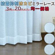 防カビレースカーテン 2枚組 幅100cm / 1枚入 幅150cm,幅200cm　ミラーレース UVカット 結露抑制 防カビ…